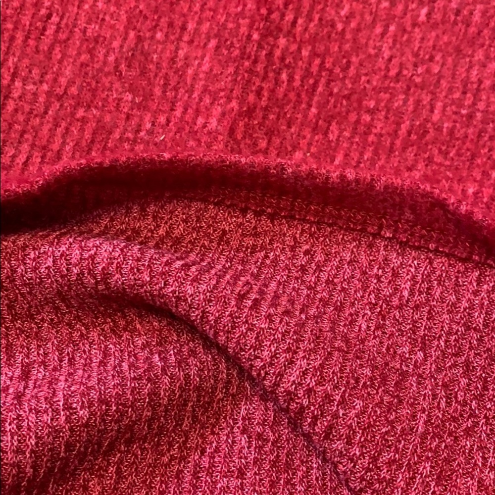 CHERISH BURGUNDY OVERSIZED BRUSHED RIBBED KNIT TOP - Picture 6 of 9